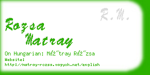 rozsa matray business card